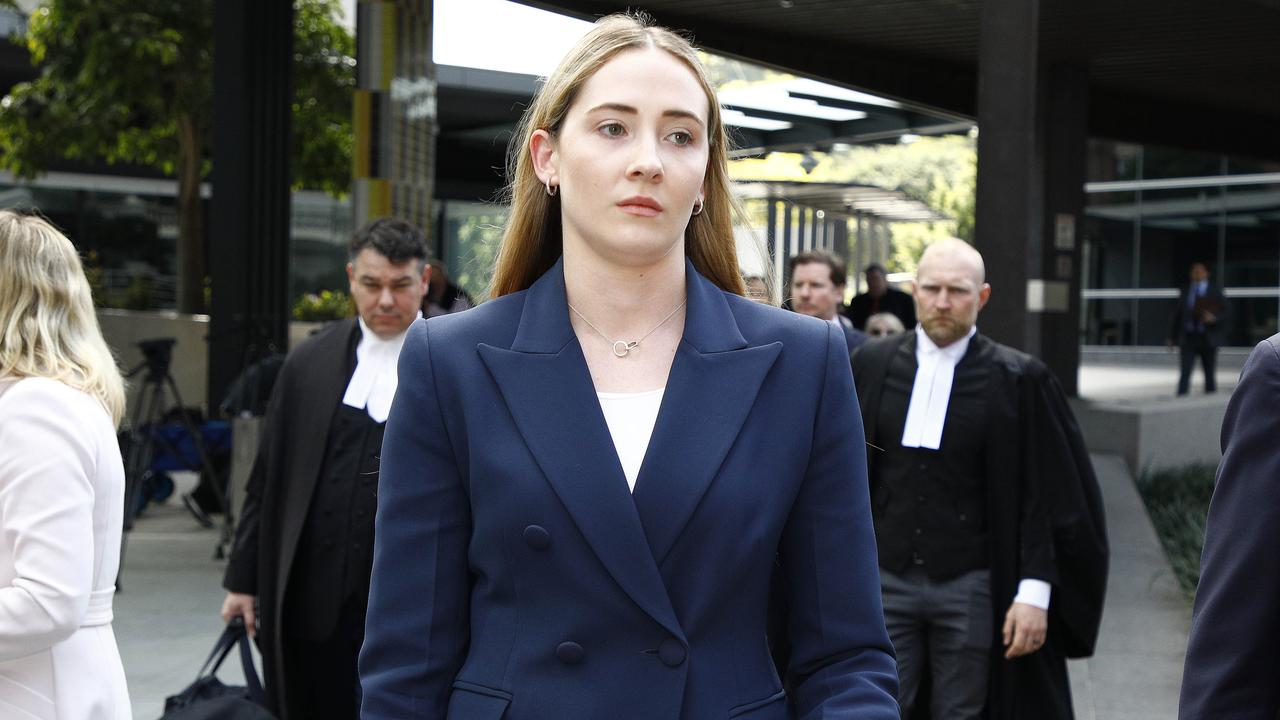 The man’s lawyer Madeline Wood leaves the Brisbane Magistrates Court on Monday. Picture: NCA NewsWire/Tertius Pickard