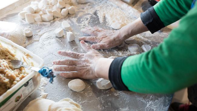 Inside the dumpling kitchen at Ping’s.