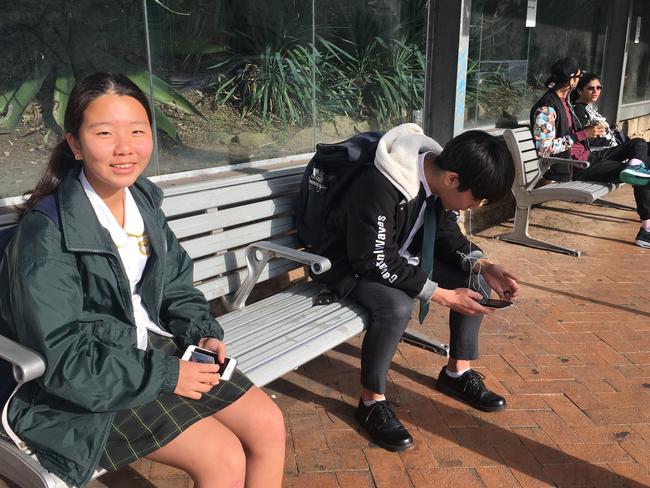 Claire Hong, 13, from Newington missed her maths test because she couldn’t get the bus to school. Picture: Keely McDonough