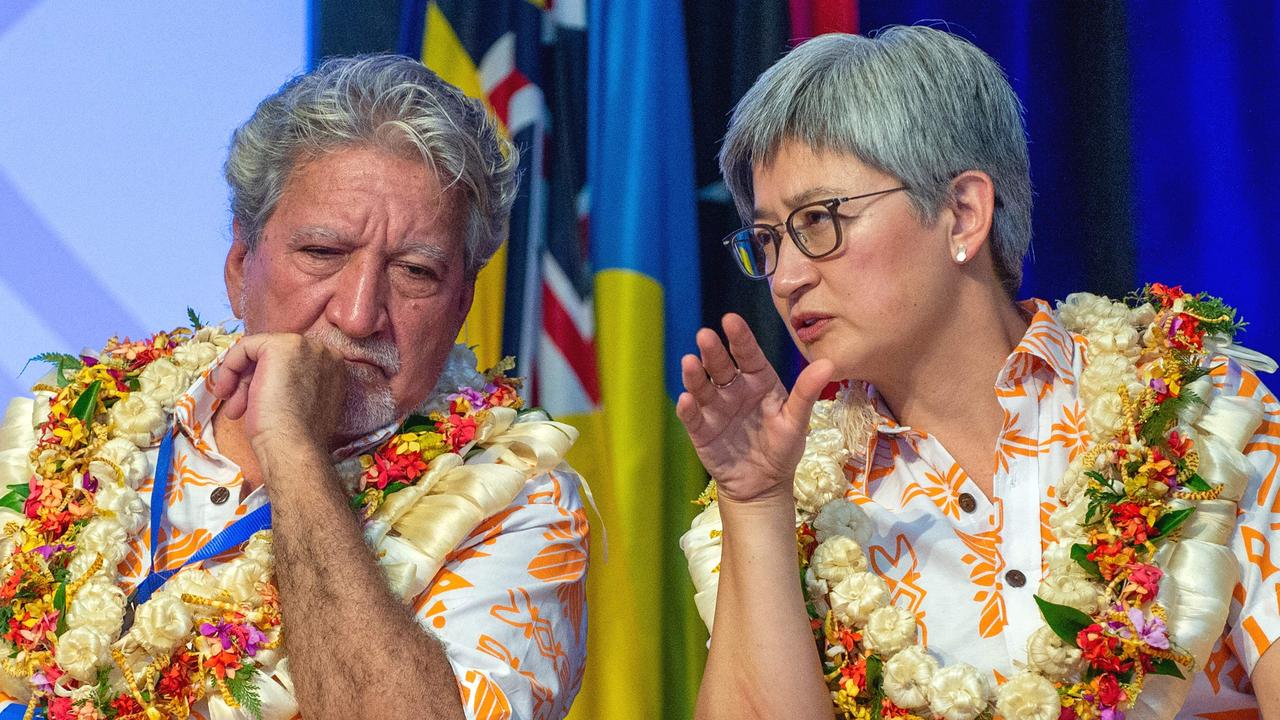 Penny Wong also copped a serve. Picture: Leon Lord / AFP