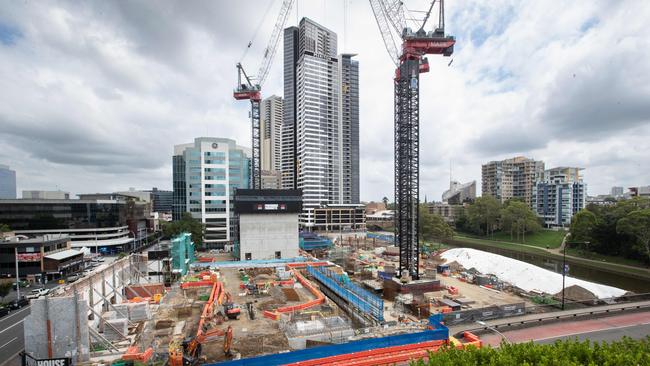 The development site of the new Powerhouse Museum in Parramatta. Picture: Julian Andrews.