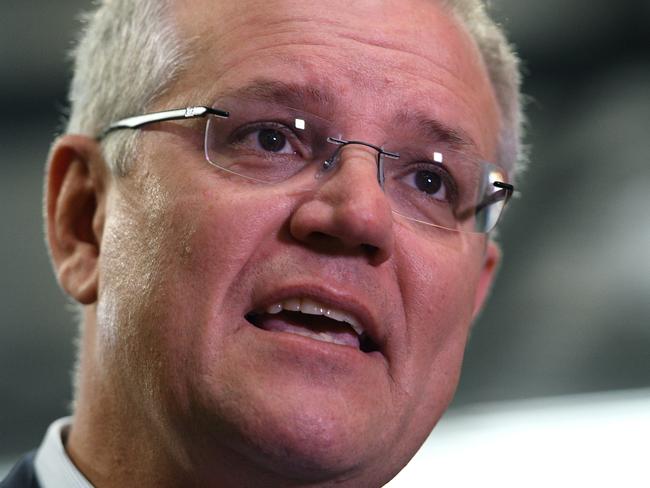 Australian Prime Minister Scott Morrison addresses media following a visit to the Six Strings Brewery in Erina on the NSW Central Coast, Wednesday, October 10, 2018. (AAP Image/Dan Himbrechts) NO ARCHIVING