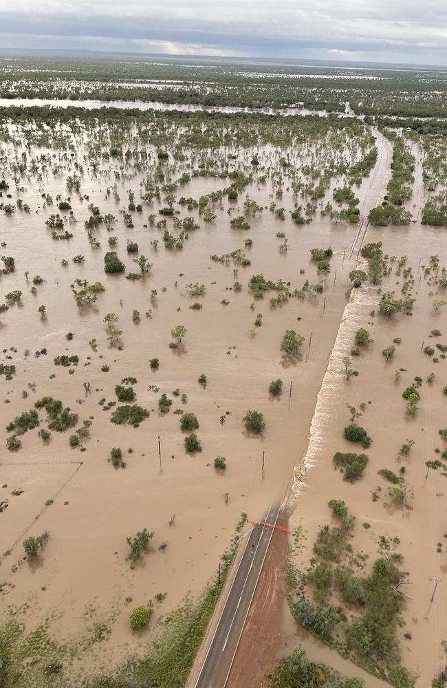 Fitzroy Crossing, in northern WA, has been heavily impacted by floodwaters from ex-tropical Cyclone Ellie. Picture: 3 January 2023, FISH/Facebook