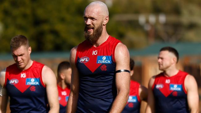 Max Gawn walks off the field in Alice Springs (Photo by Michael Willson/AFL Photos via Getty Images)