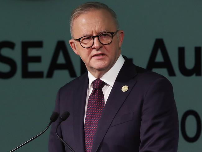 MELBOURNE, AUSTRALIA - NewsWire Photos, MARCH 5, 2024. Prime Ministers Anthony Albanese addrees the CEO lunch at the 2024 ASEAN-Australia Special Summit. Picture: NCA NewsWire / David Crosling