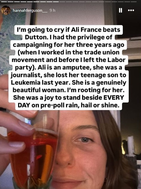 Hannah Ferguson shared her thoughts on the election. Picture: Instagram/Hannah Ferguson