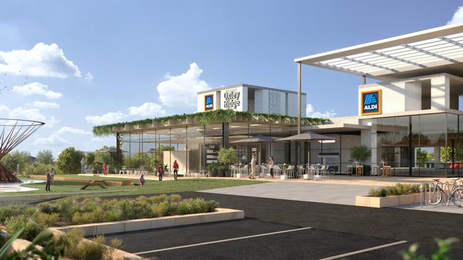 Artist impressions of Aldi at Oxley Ridge, a new housing estate in Cobbitty.