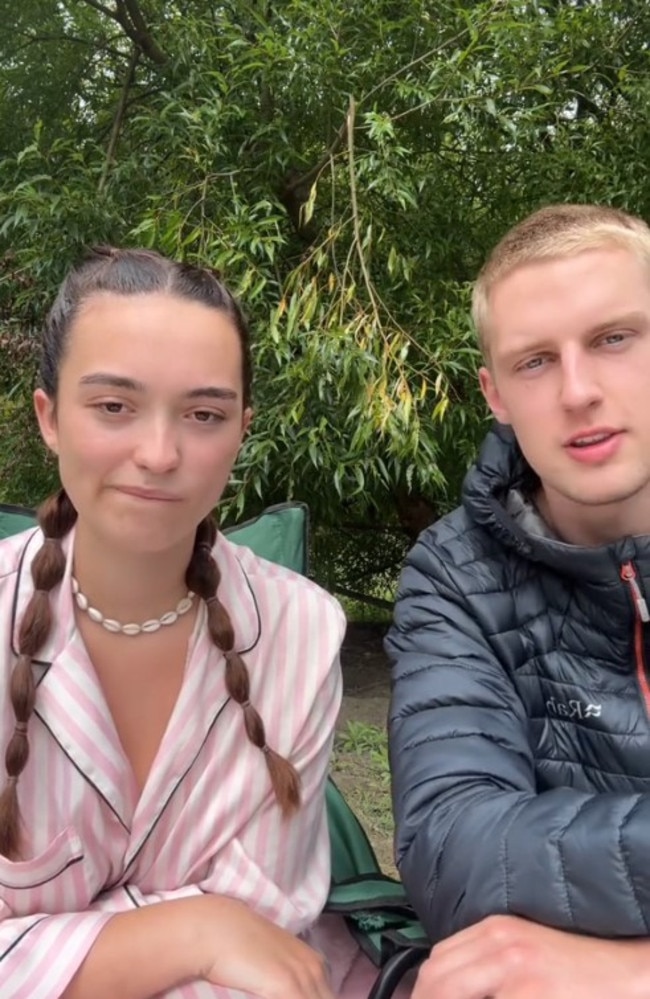 British backpackers Luke and May shared their experience on TikTok, which has been viewed over 250,000 times. Picture: TikTok/ @lukeandmayexplores