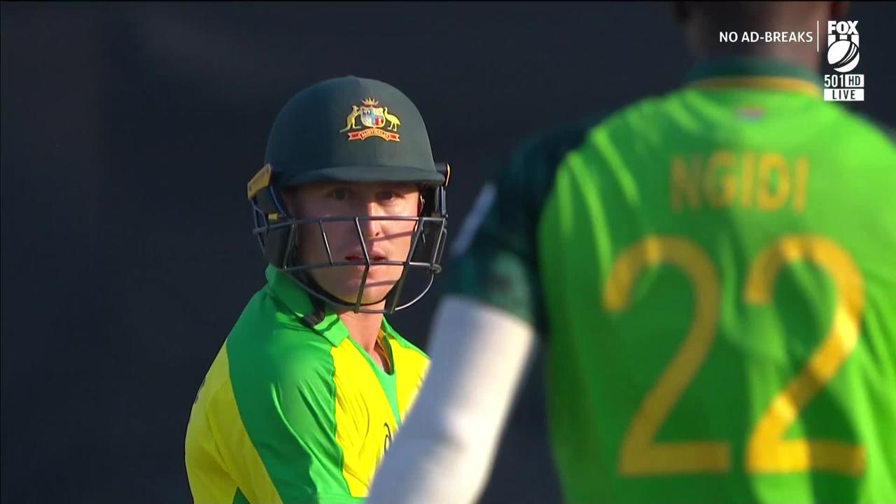 Australia vs South Africa cricket, one-day international, Marnus Labuschagne vs Lungi Ngidi video