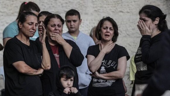 Despite their Patriarchy sending a message to the IDF they had sought refuge there, it didn’t stop an attack on the Church of Saint Porphyrius. Picture: Members of the congregation of Saint Porphyrius.