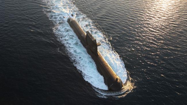 HMAS Dechaineux on exercise.