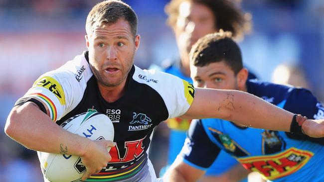 Trent Merrin on the charge for the Panthers.