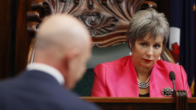 Speaker Sue Hickey during Question Time in state parliament. Picture: Zak Simmonds