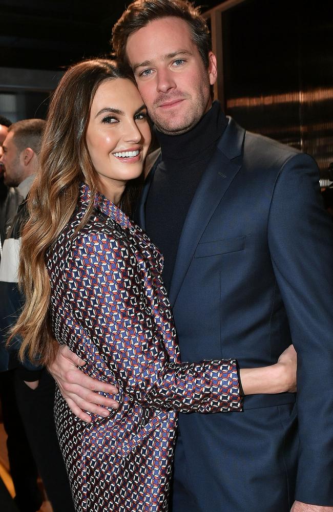 Armie Hammer with ex-wife Elizabeth Chambers. Picture: Getty Images.