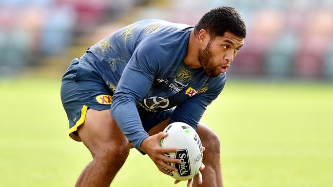 NRL; North Queensland Cowboys pre season training at Townsville Football Stadium. John Asiata. Picture: Alix Sweeney