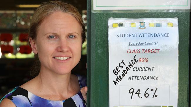 Teacher Kylie Glew with her winning Grade One class award. Picture Glenn Hampson