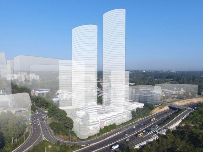 These shadows show how Meriton's proposed towers would stand in relation to other building proposals