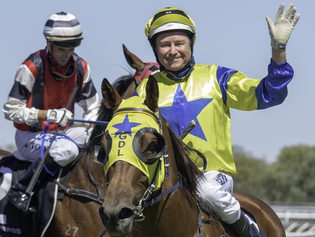 Jockey Wayne Davis was in good spirits at Royal Darwin Hospital on Wednesday night despite suffering a fall at Fannie Bay Racecourse that day. Picture: Nikki Westover