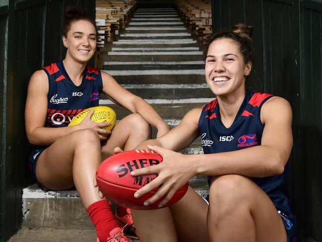 Norwood’s Hannah Dunn and Najwa Allen were both picked up in the AFLW draft: Dunn has headed to the Gold Coast, while Allen will stay in SA and play for the Crows. Picture: BIANCA DE MARCHI