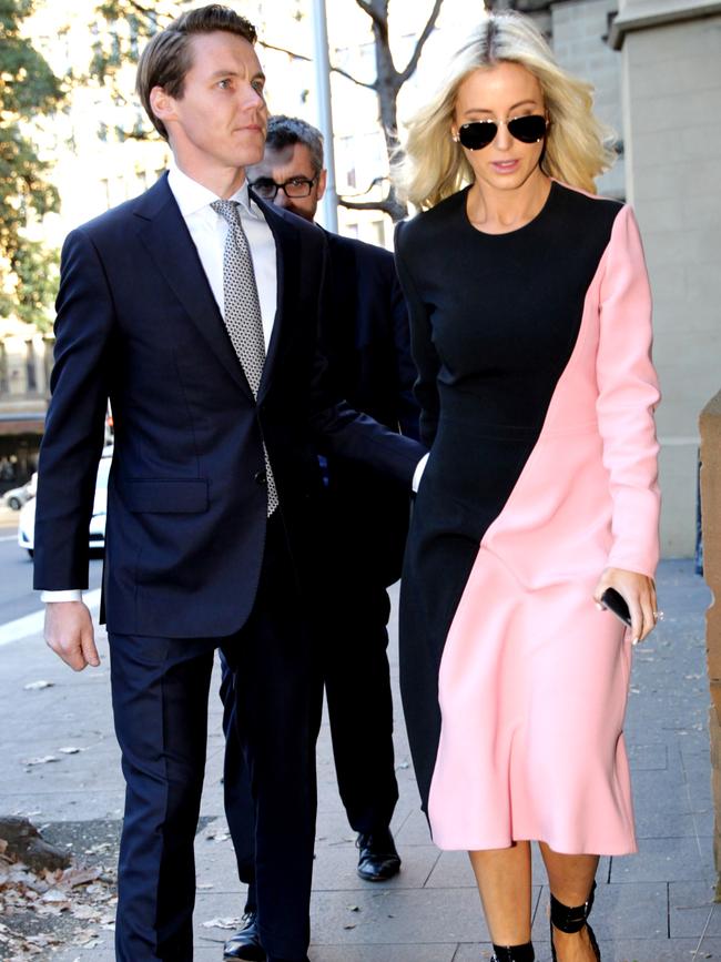 Roxy Jacenko with husband Oliver Curtis during his insider trading trial.