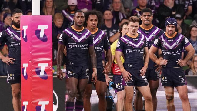 The Storm were stunned by the Raiders at AAMI Park. Picture: AAP