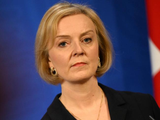 LONDON, ENGLAND - OCTOBER 14: UK Prime Minister Liz Truss talks at a press conference in 10 Downing Street after sacking her former Chancellor, Kwasi Kwarteng, on October 14, 2022 in London, England. After just five weeks in the job, Prime Minister Liz Truss has sacked Chancellor of The  Exchequer Kwasi Kwarteng after he delivered a mini-budget that plunged the UK economy into crisis. (Photo by Daniel Leal - WPA Pool/Getty Images)