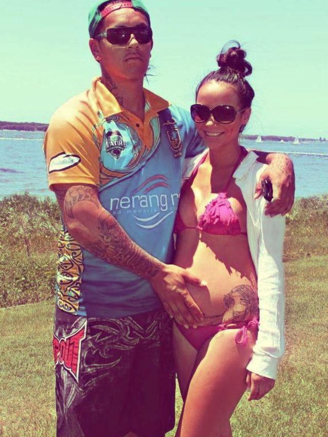 Lionel Patea with a pregnant Tara Brown. Photo: Facebook