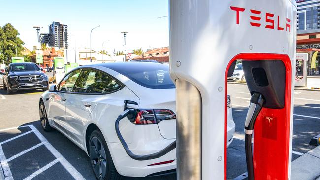 Slow EV legislation has left apartment dwellers caught between paying hundreds of thousands to upgrade their building, or paying for their neighbour to charge their Tesla. Picture: NCA NewsWire/Brenton Edwards