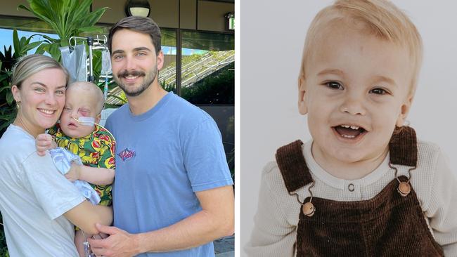 A south Brisbane family have said goodbye to their ‘gentle and caring’ two-year-old boy, after a long fight with a rare disease. Picture: Ebony Taylor