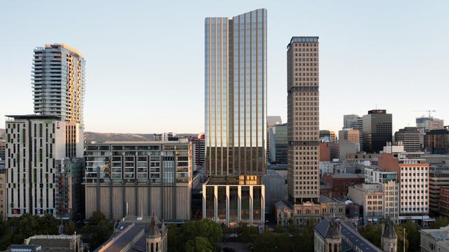 Artist's impression of the tower, which would become Adelaide’s second tallest. Picture: Supplied by Precision Group
