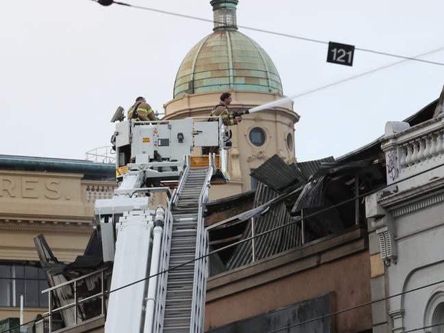 More than 50 firefighters battled the blaze at its peak. Picture: David Crosling