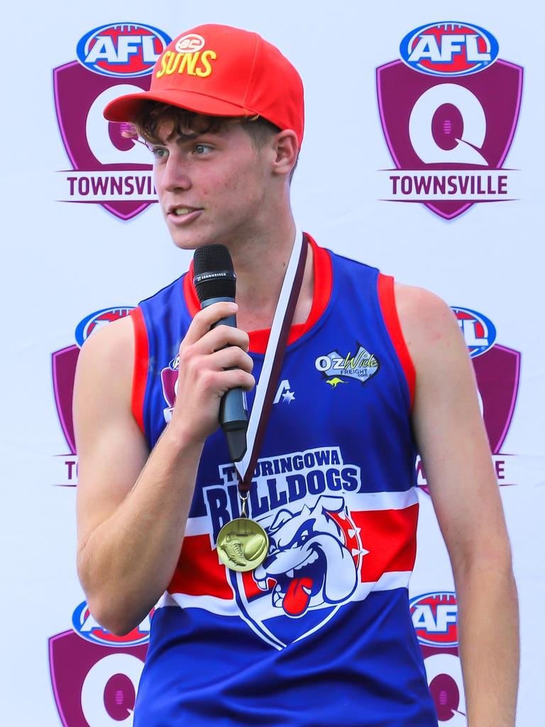 Morgan Payne of Thuringowa Bulldogs won the best on ground award for the Under 15.5 in AFL Townsville. Picture: Supplied