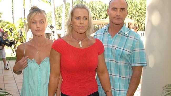 Former Olympic swimmer Lisa Curry-Kenny with daughter Jami and Grant Kenny on the Sunshine Coast, Queensland, after Lisa talked about her heart condition during a press conference. 