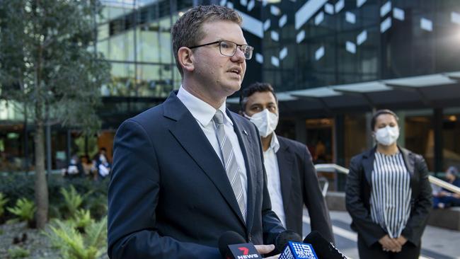 Chris Picton speaks during a press conference. Picture: Mark Brake