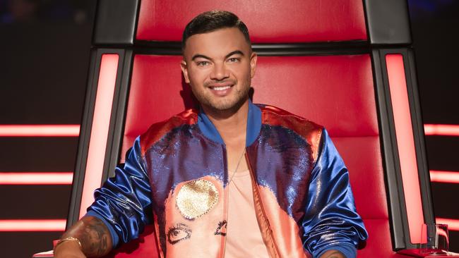 Voice coach Guy Sebastian sits in the famous red chair. Picture: Supplied