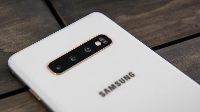 The Samsung Galaxy S10 and S10+ phones have three rear cameras. Picture: Jennifer Dudley-Nicholson/ News Corp Australia