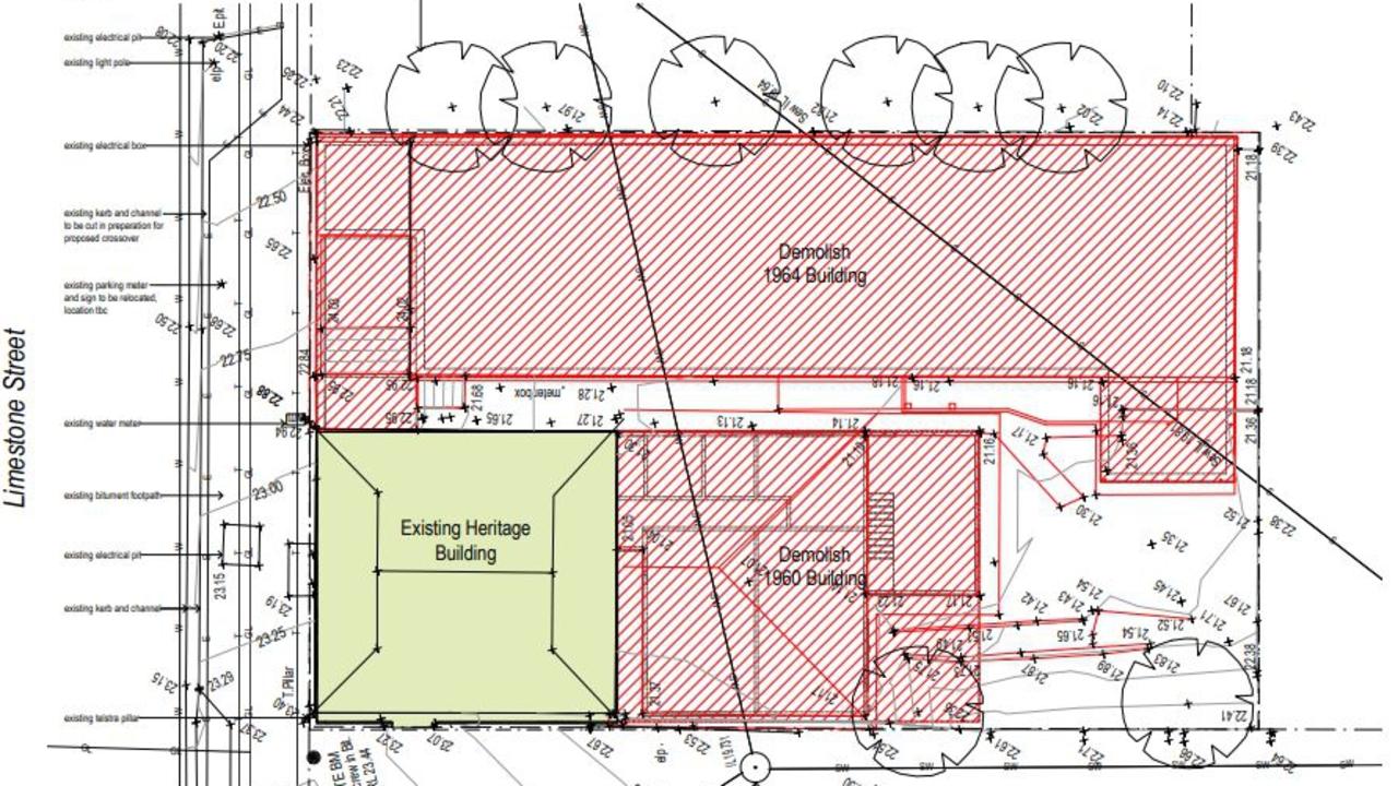 According to plans for the development, the existing buildings to be demolished do not hold historical significance and retention of only the Liberty Hall Mary Tregear Hostel building is appropriate.