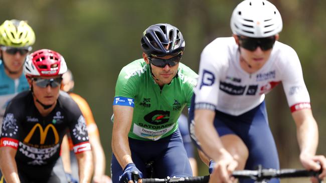 Steele von Hoff in the green jersey at the Herald Sun tour. Picture: Michael Klein