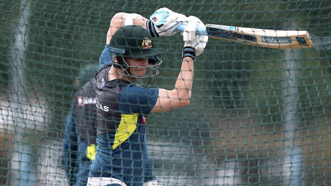 Steve Smith bats in the nets ahead of the opening match of the World Test Championship. Picture: PA