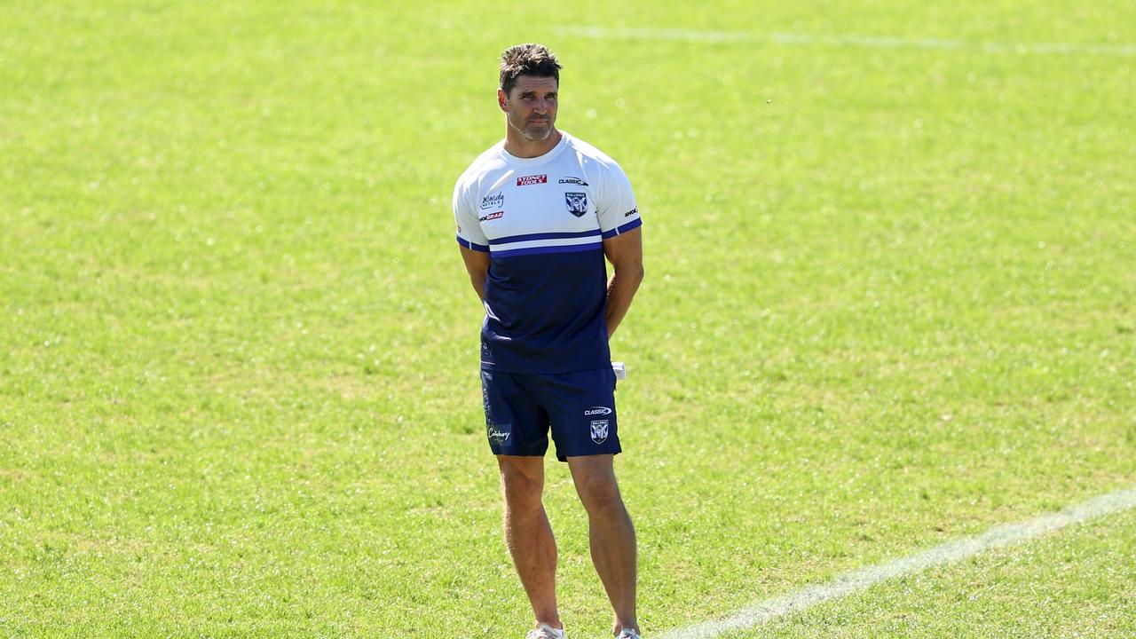 Barrett looks on during a Canterbury Bulldogs training. Picture: Getty