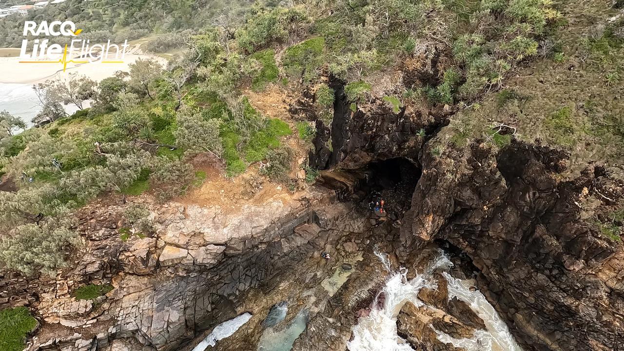 The woman was hiking when she fell onto rocks. Picture: RACQ LifeFlight