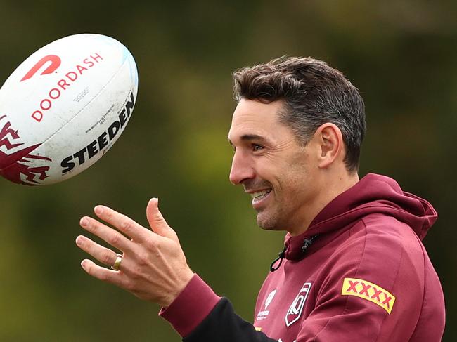 GOLD COAST, AUSTRALIA - JUNE 06: Maroons coach Billy Slater during a Queensland Maroons State of Origin training session at Sanctuary Cove  on June 06, 2022 in Gold Coast, Australia. (Photo by Chris Hyde/Getty Images)