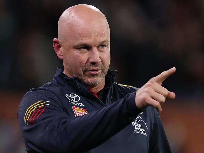 ADELAIDE, AUSTRALIA - JUNE 15: Matthew Nicks, Senior Coach of the Crows during the 2024 AFL Round 14 match between the Adelaide Crows and the Sydney Swans at Adelaide Oval on June 15, 2024 in Adelaide, Australia. (Photo by James Elsby/AFL Photos via Getty Images)