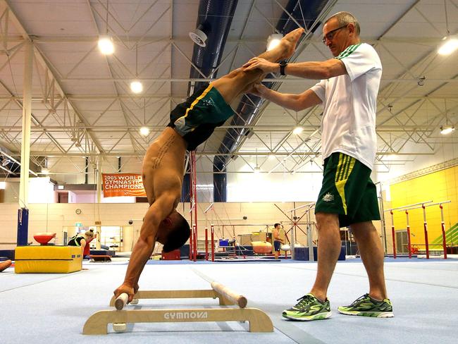 Diminutive talent Chris Remkes finetuning his routines ahead of the gymnastics world championships. Picture: Kym Smith