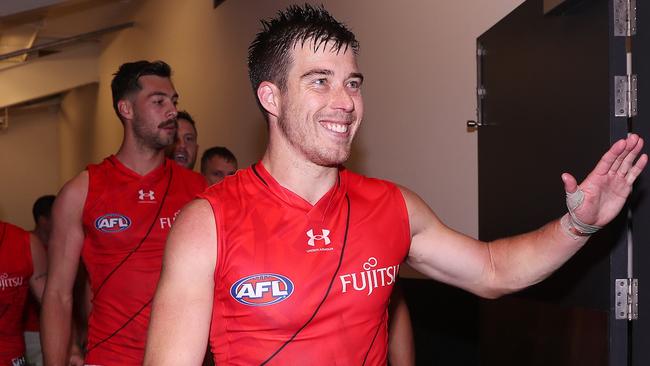 Essendon skipper Zach Merrett is one of the stars ineligible for the Brownlow Medal. (Photo by Sarah Reed/AFL Photos via Getty Images)