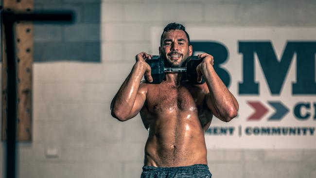 WEEKEND TELEGRAPHS SPECIAL. MUST TALK WITH PIC ED JEFF DARMANIN BEFORE PUBLISHING.  Raiders forward Ryan James training out of a Gold Coast gym ahead of his move to Canberra for the 2021 season. MUST CREDIT  Rik Conti