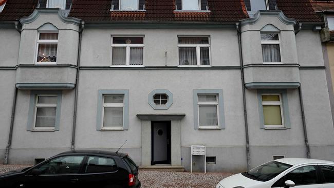 The entrance to the residence of the suspect, Taleb Jawad H. Al Abdulmohsen, in Bernburg, south of Magdeburg, eastern Germany. Picture: AFP