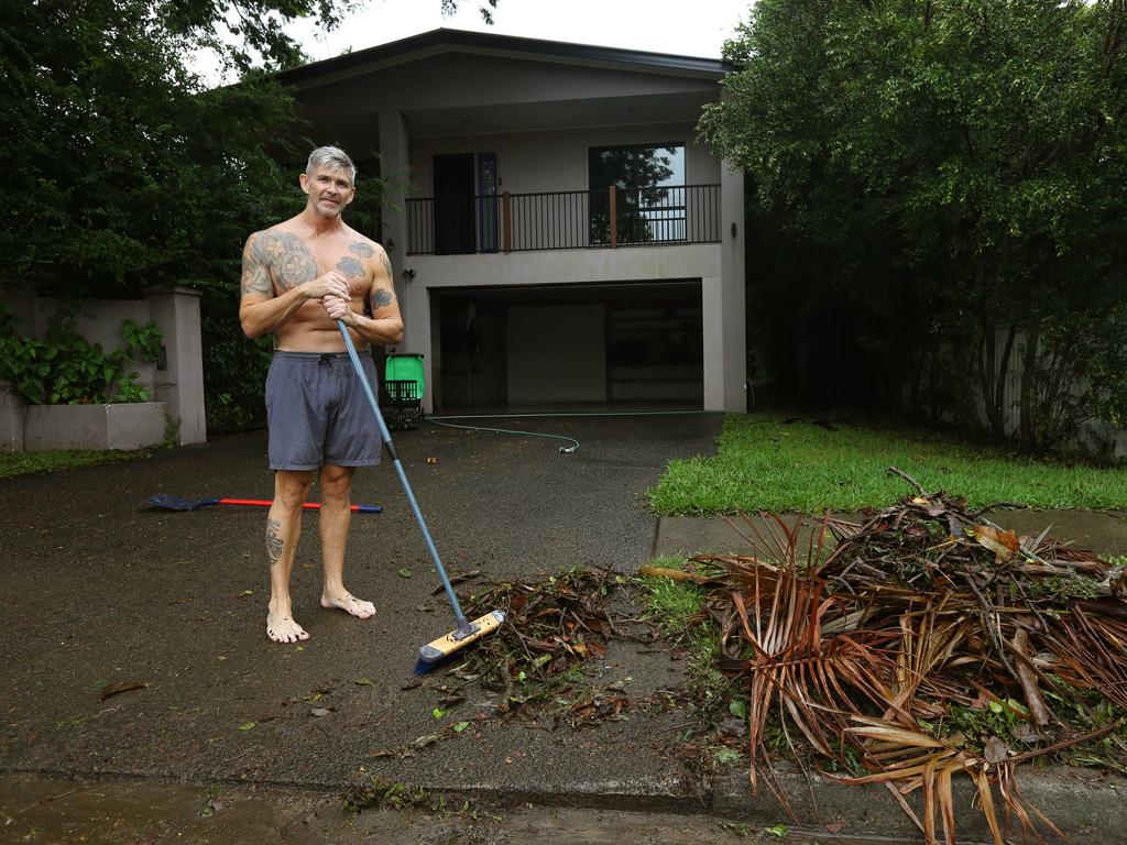 Peter Heywood cleans up his property he only moved into 10 days ago. Picture David Clark