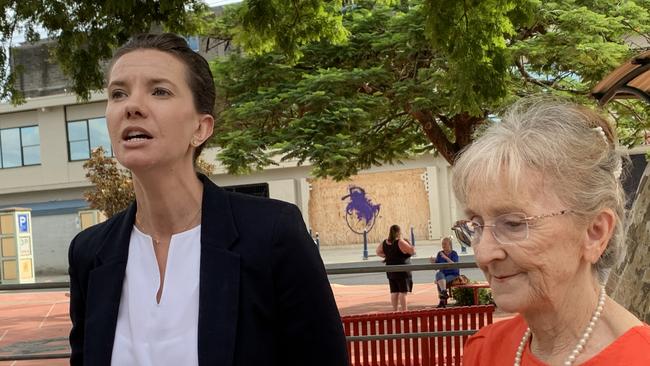 Then-Shadow Housing and Homelessness Minister Rose Jackson with MP Janelle Saffin before the state election.