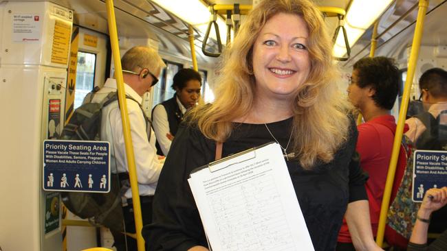 Sharon Westwood collected more than 1000 signatures on a petition calling for the return of the 7.39am train from Shorncliffe to the city.